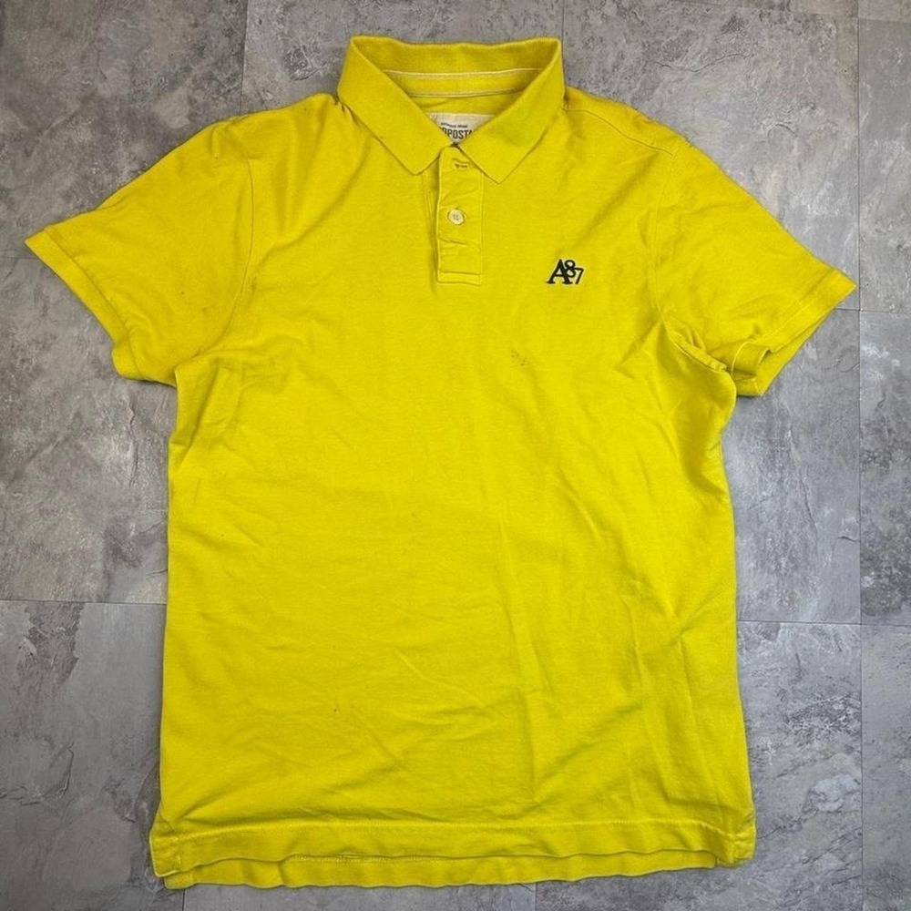 Y2K Aeropostale yellow polo shirt size L
